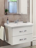 Тумба с раковиной Comforty Неаполь 80 подвесная, белый глянец