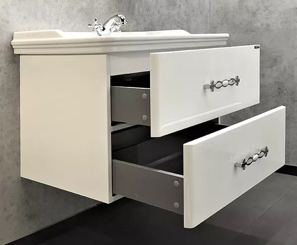 Тумба с раковиной Comforty Неаполь 80 подвесная, белый глянец