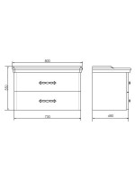 Тумба с раковиной Comforty Неаполь 80 подвесная, белый глянец