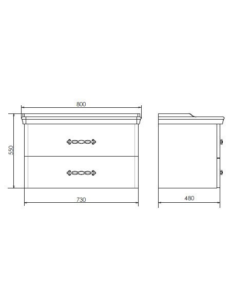 Тумба с раковиной Comforty Неаполь 80 подвесная, белый глянец