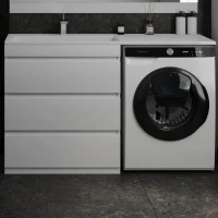 Тумба с раковиной Style Line Даллас 140 L люкс, белая