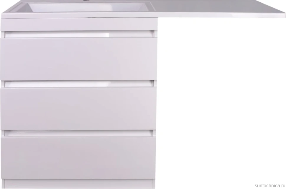 Тумба с раковиной Style Line Даллас 140 L люкс, белая
