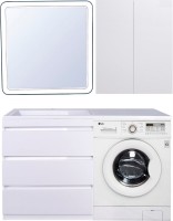 Тумба с раковиной Style Line Даллас 140 L люкс, белая