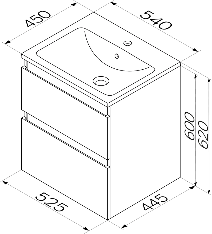 Тумба с раковиной AM.PM X-Joy 55, подвесная, белый глянец