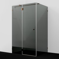 Душевой уголок Wasserkraft Paar 88H10-TG 120х100 см, стекло тонированное, фурнитура розовое золото