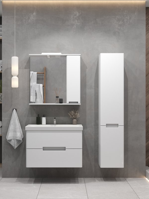 Тумба с раковиной SanStar Ориана 80 подвесная, раковина Cersanit Moduo 80