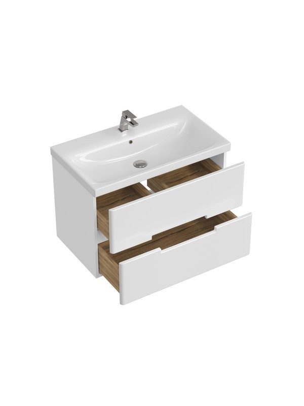 Тумба с раковиной SanStar Ориана 80 подвесная, раковина Cersanit Moduo 80