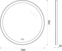 Зеркало круглое BelBagno SPC-RNG-700-LED-TCH-WARM с подогревом