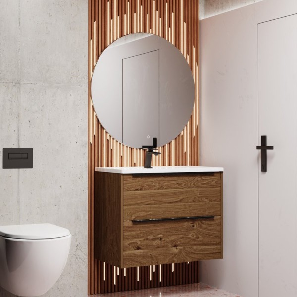 Мебель для ванной комнаты La Fenice Tesoro 80 дуб галифакс табак