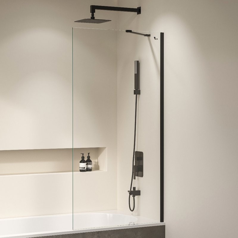 Шторка на ванну RGW Screens SC-150B 900x1500, профиль черный, стекло прозрачное 6 мм