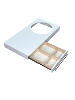 Тумба с раковиной Alavann Cosmetic 85 L под стиральную машину, напольная, глянцевая белая