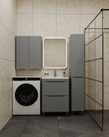 Тумба с раковиной Style Line Бергамо Мини 60 Люкс Plus напольная, антискрейтч серая