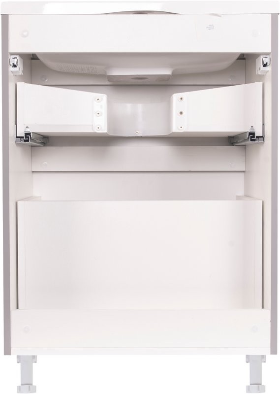 Тумба с раковиной Style Line Бергамо Мини 60 Люкс Plus напольная, антискрейтч серая