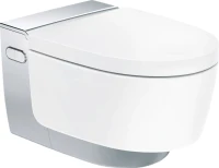 Комплект Умный унитаз Geberit AquaClean Mera Comfort 146.214.21.1 с системой удаления запахов, глянцевый хром + Крепления Duofix 111.815.00.1 к стене + Звукоизоляция + Инсталляция UP 320 111.300.00.5 + Кнопка Sigma 01 115.770.DW.5 черная