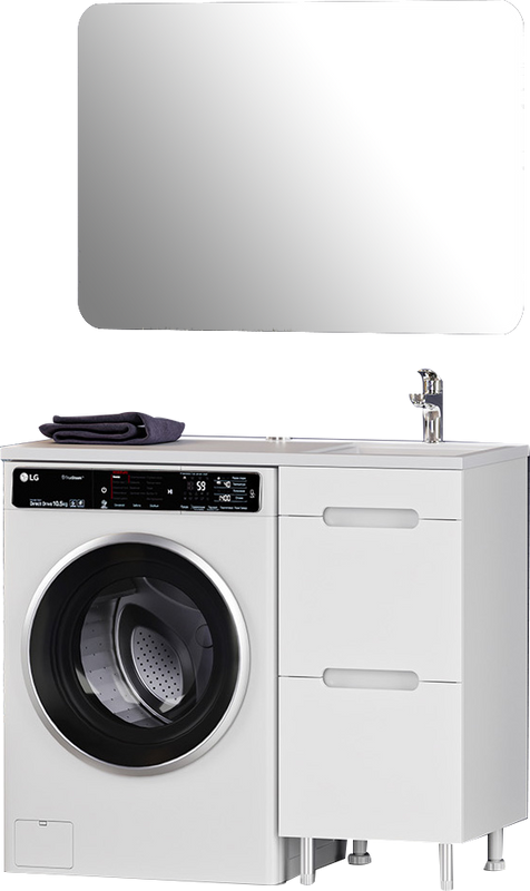 Мебель для ванной комнаты Misty Байкал 40 R для стиральной машины, белая