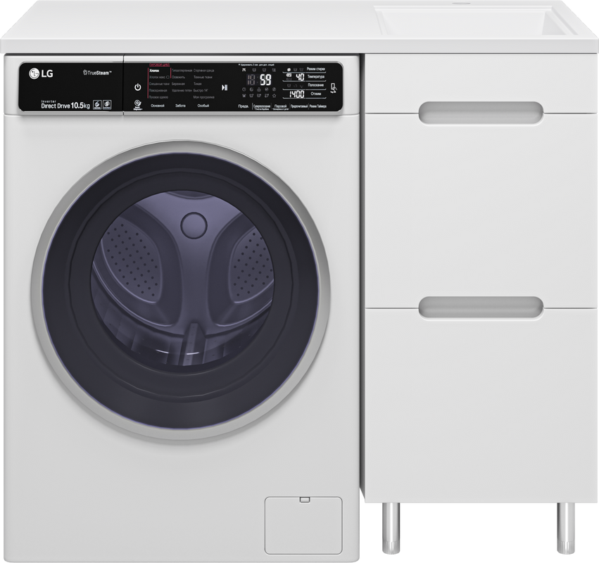 Мебель для ванной комнаты Misty Байкал 40 R для стиральной машины, белая