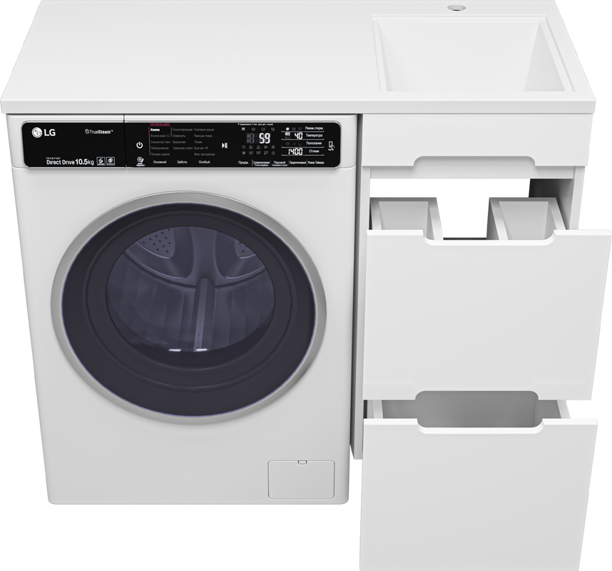 Мебель для ванной комнаты Misty Байкал 40 R для стиральной машины, белая