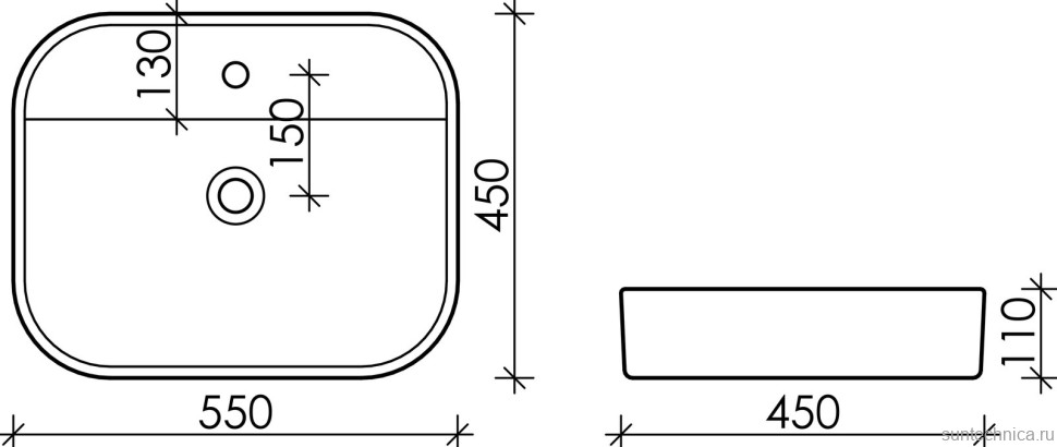 Накладная раковина Ceramicanova Element CN6034