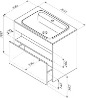 Тумба с раковиной AM.PM Func 80 дуб крафт Тумба с раковиной AM.PM Func 80 дуб крафт
