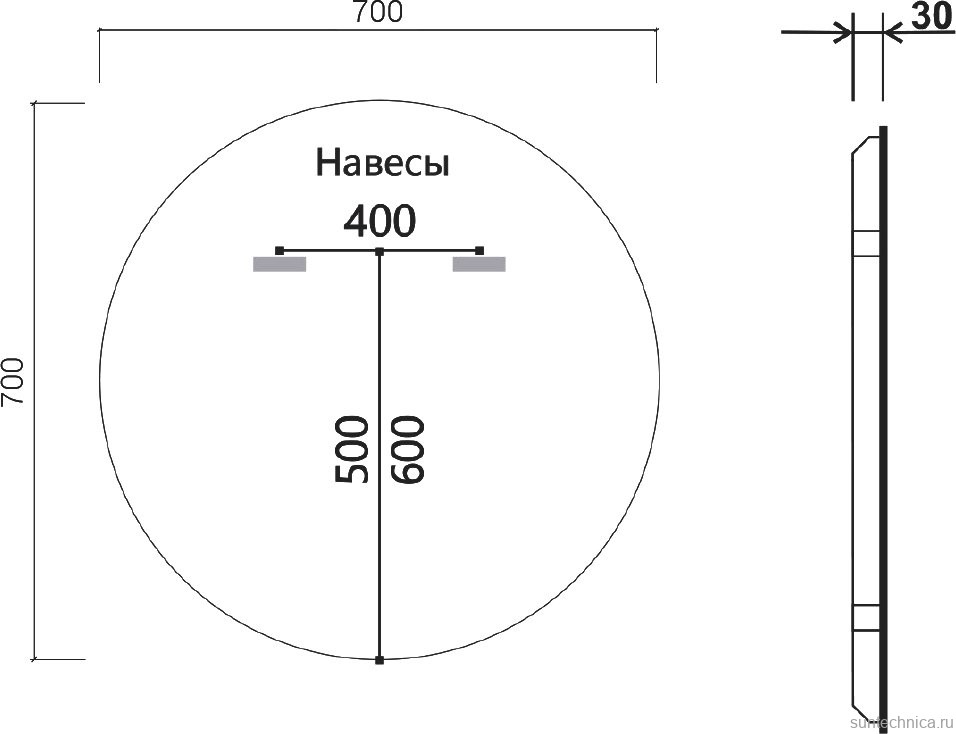 Зеркало круглое Vincea VLM-3DE700 70 с подсветкой