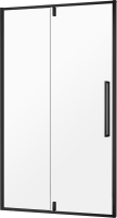 Душевая дверь в нишу AQUAme AQM7108-2-12 120 см, профиль черный матовый, стекло прозрачное