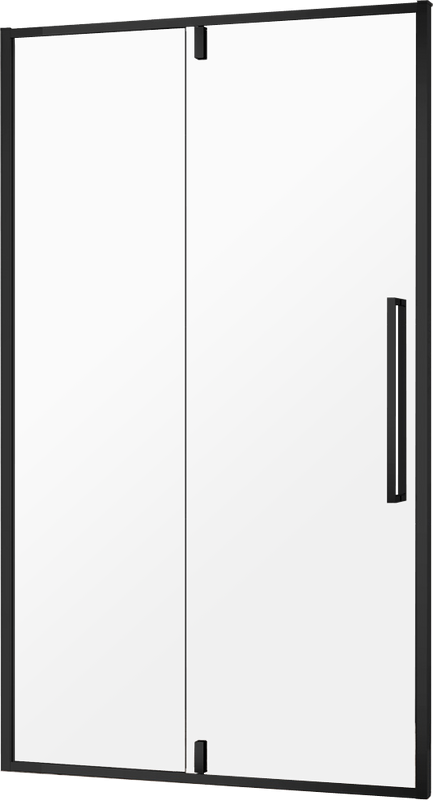 Душевая дверь в нишу AQUAme AQM7108-2-12 120 см, профиль черный матовый, стекло прозрачное