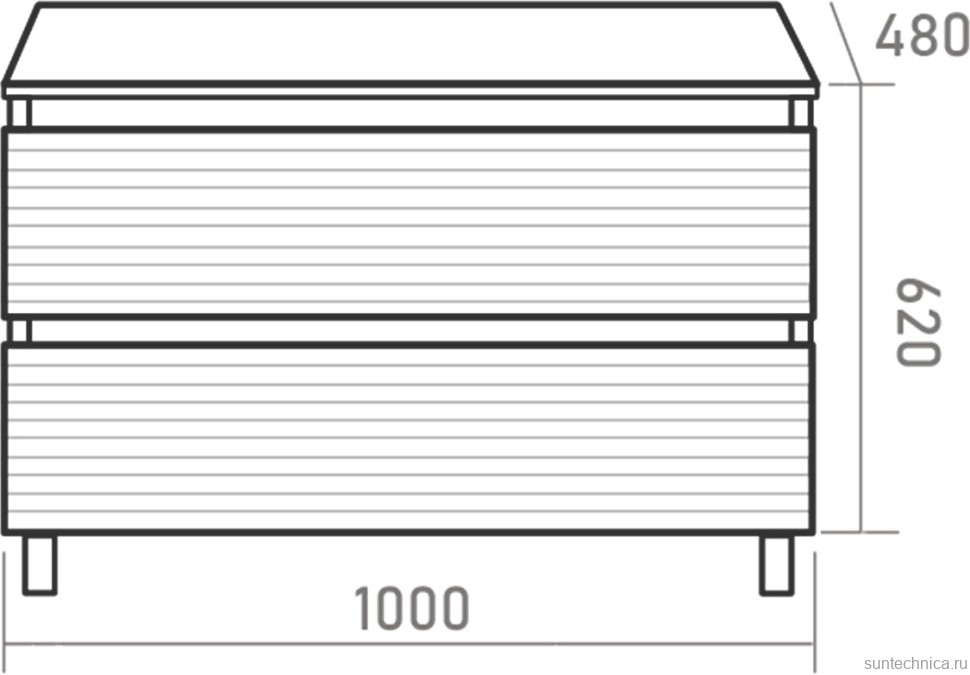 Тумба с раковиной Brevita Dakota 100 напольная, дуб галифакс олово, черный кварц