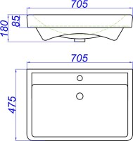 Мебель для ванной комнаты Aqwella Neo 70 подвесная