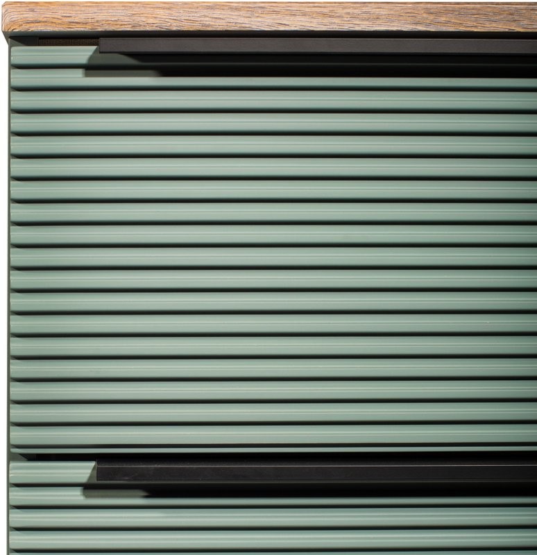 Мебель для ванной комнаты Runo Орлеан 70 зеленая, дуб натуральный, раковина Poligono 65