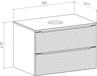 Мебель для ванной комнаты Runo Орлеан 70 зеленая, дуб натуральный, раковина Poligono 65
