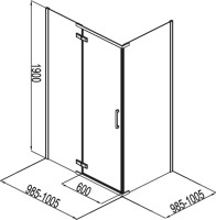Душевой уголок Aquanet Logic AE32-S-U-CT 100x100