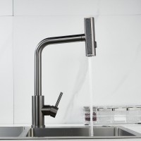 Смеситель для кухни Shevanik S263T оружейная сталь
