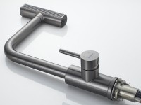 Смеситель для кухни Shevanik S263T оружейная сталь