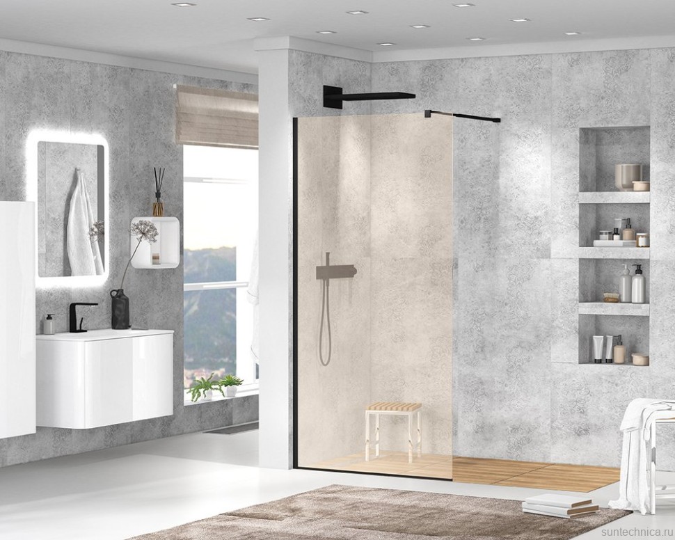 Душевая перегородка Cezares Liberta -L-1-120-BR-NERO