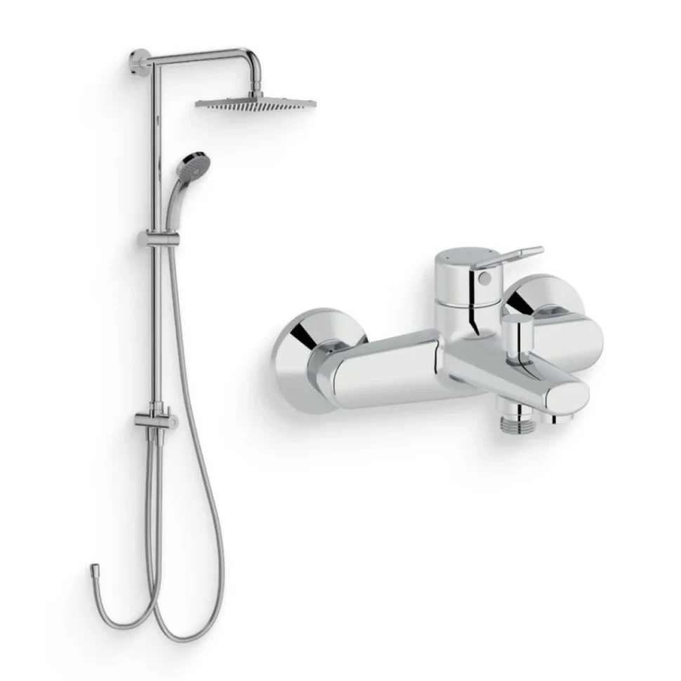 Душевой комплект Смеситель Jacob Delafon Eo E24160RU-CP + Стойка E45893-CP