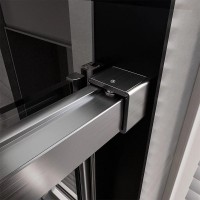 Душевой уголок Veconi Premium Trento PTC-SP-40GR 140x80, профиль брашированный графит, стекло прозрачное