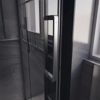 Душевой уголок Veconi Premium Trento PTC-SP-40GR 140x80, профиль брашированный графит, стекло прозрачное