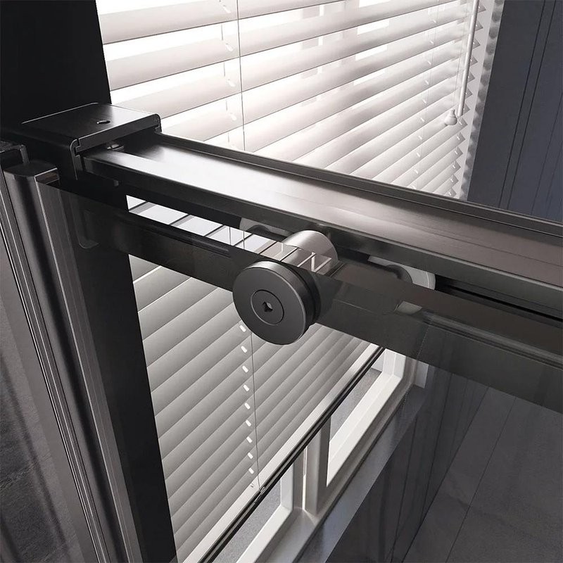 Душевой уголок Veconi Premium Trento PTC-SP-40GR 140x80, профиль брашированный графит, стекло прозрачное