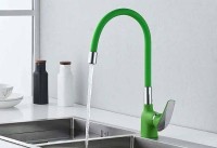 Смеситель для кухни Shevanik S443-5 с гибким изливом, зеленый