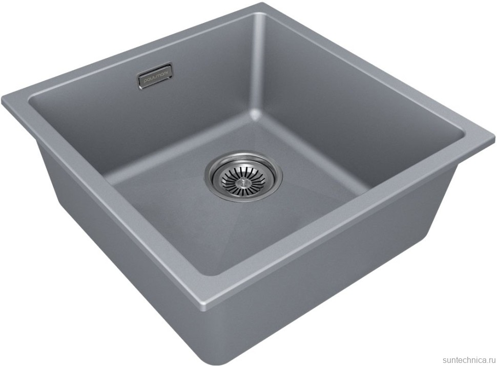 Комплект Мойка Paulmark Lumi LU45SK-GRM серый металлик + Измельчитель Intenso