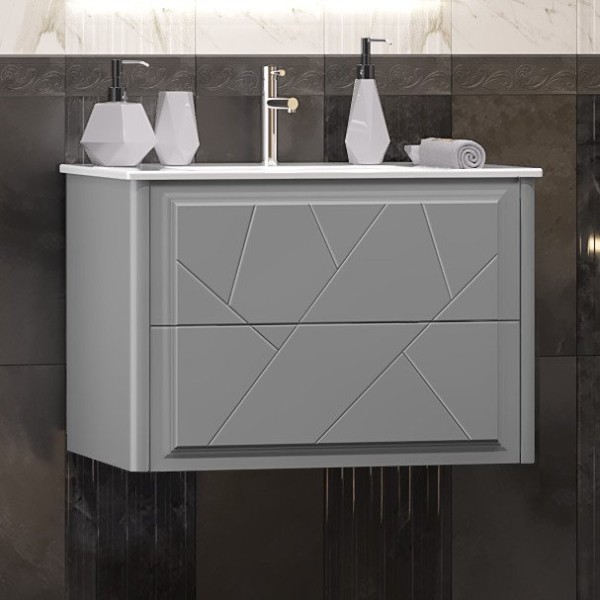 Тумба с раковиной Opadiris Луиджи 70 серая матовая