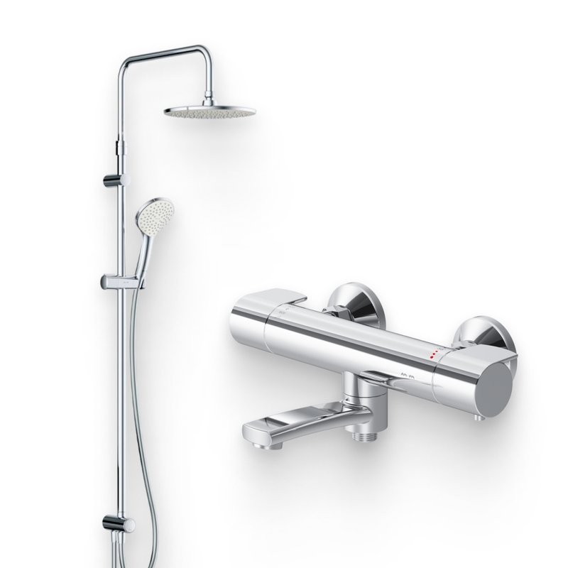 Душевой комплект Термостат AM.PM X-Joy F85A50000 для душа + Стойка Gem F0790000