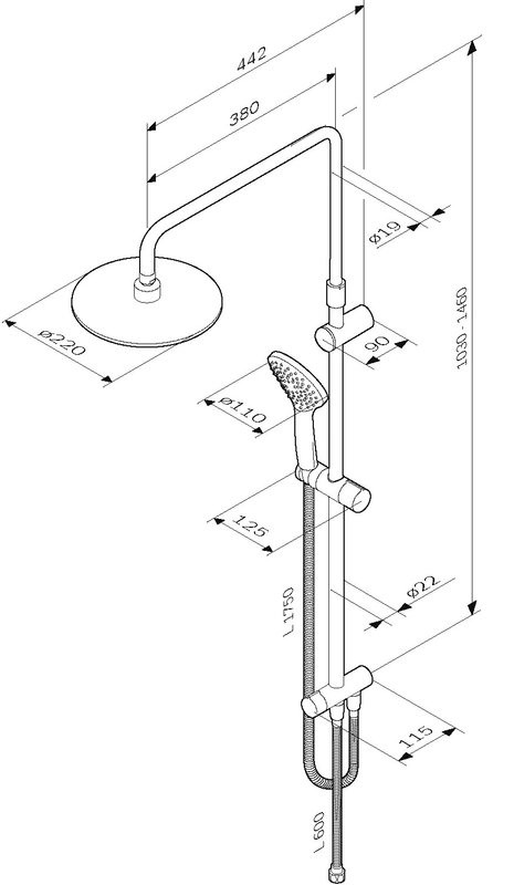 Душевой комплект Термостат AM.PM X-Joy F85A50000 для душа + Стойка Gem F0790000