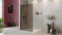 Душевая перегородка Cezares Liberta L-1-TB-120-BR-NERO профиль черный, стекло бронза