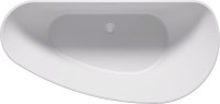 Ванна из искусственного камня Riho Granada B120001105 L 170x80 см, левая, отдельностоящая, матовая белая, асимметричная, со сливом-переливом