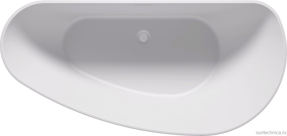 Ванна из искусственного камня Riho Granada B120001105 L 170x80 см, левая, отдельностоящая, матовая белая, асимметричная, со сливом-переливом