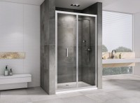 Душевая дверь в нишу Abber Sonnenstrand AG07090 90 см, профиль хром, стекло прозрачное