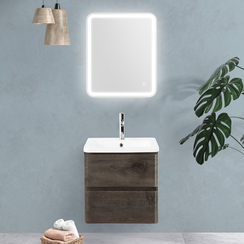 Мебель для ванной комнаты BelBagno Albano-Cer 50 подвесная, robere nature grigio