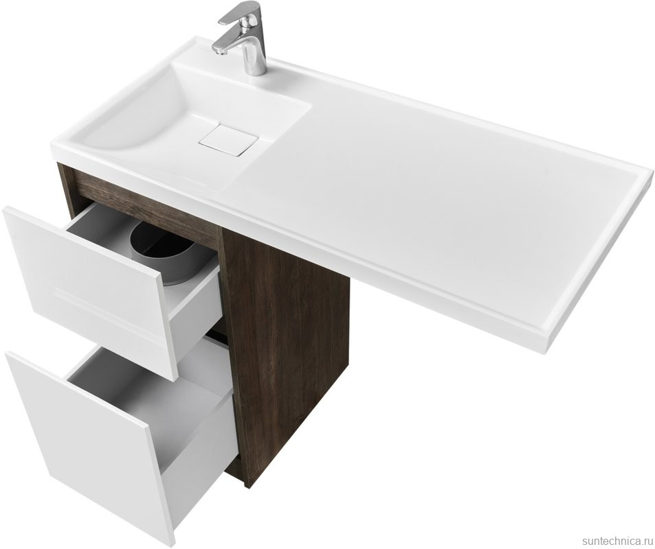 Тумба под раковину без столешницы AQUATON Лондри 40 дуб кантри, фасад белый