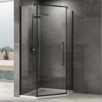 Душевой уголок Abber Ewiges Wasser AG05080B 80x80, профиль черный, стекло прозрачное